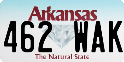 AR license plate 462WAK