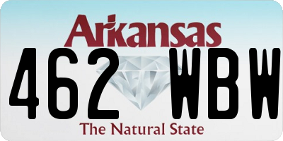 AR license plate 462WBW