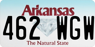 AR license plate 462WGW
