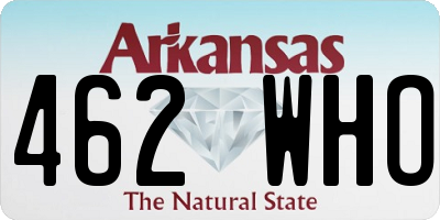 AR license plate 462WHO