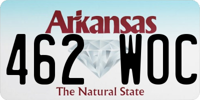 AR license plate 462WOC