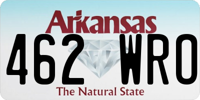 AR license plate 462WRO