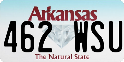 AR license plate 462WSU
