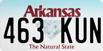 AR license plate 463KUN