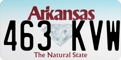 AR license plate 463KVW