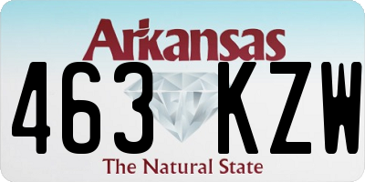 AR license plate 463KZW