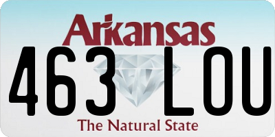 AR license plate 463LOU