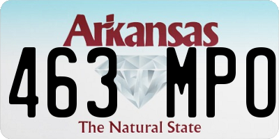 AR license plate 463MPO