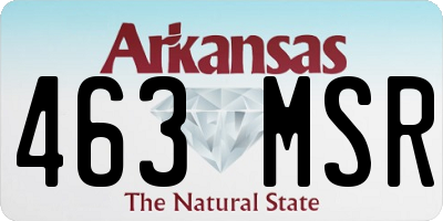 AR license plate 463MSR