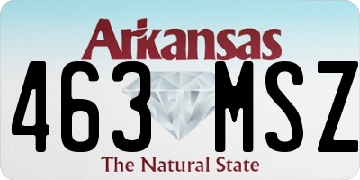 AR license plate 463MSZ