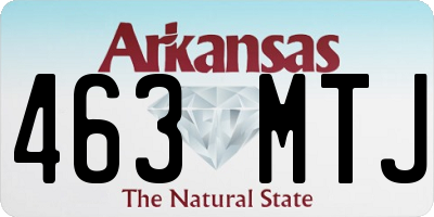 AR license plate 463MTJ