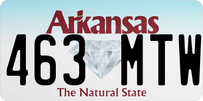AR license plate 463MTW