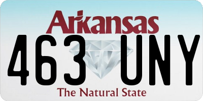 AR license plate 463UNY