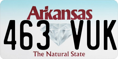 AR license plate 463VUK