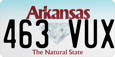 AR license plate 463VUX
