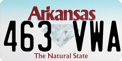 AR license plate 463VWA
