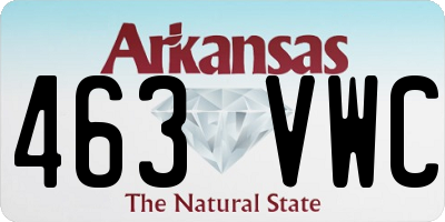 AR license plate 463VWC