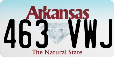 AR license plate 463VWJ