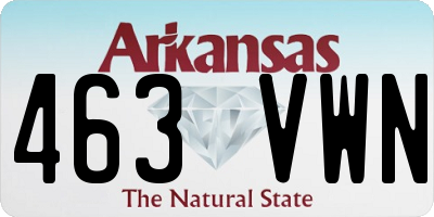 AR license plate 463VWN