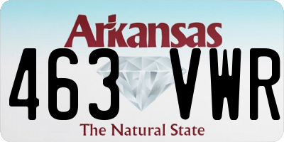 AR license plate 463VWR