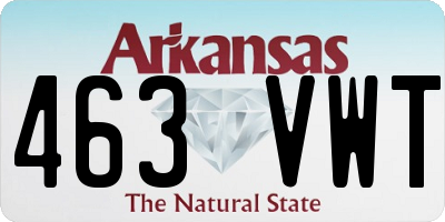 AR license plate 463VWT