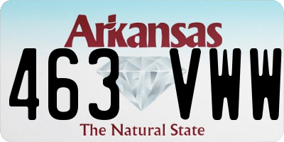 AR license plate 463VWW