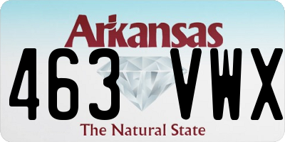 AR license plate 463VWX