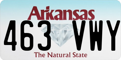 AR license plate 463VWY