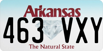 AR license plate 463VXY