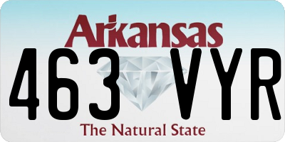 AR license plate 463VYR
