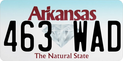 AR license plate 463WAD