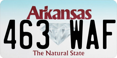 AR license plate 463WAF