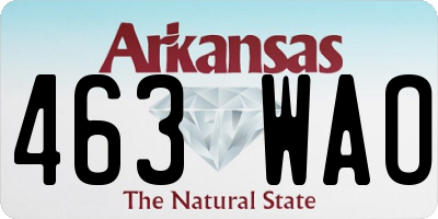 AR license plate 463WAO
