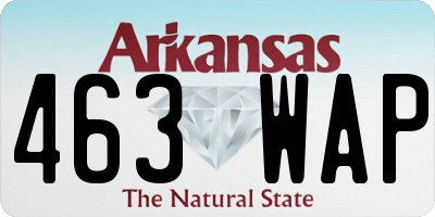AR license plate 463WAP