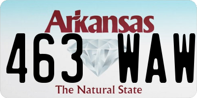 AR license plate 463WAW
