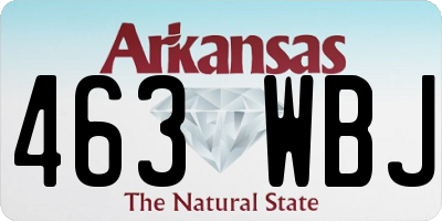 AR license plate 463WBJ
