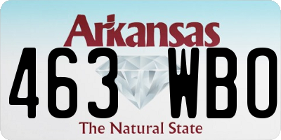 AR license plate 463WBO