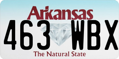 AR license plate 463WBX