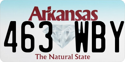 AR license plate 463WBY