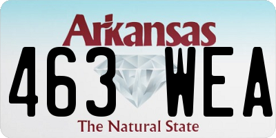AR license plate 463WEA