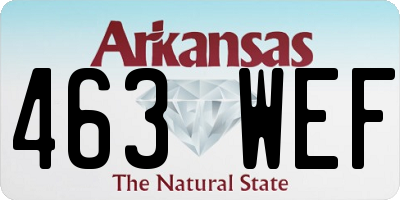 AR license plate 463WEF