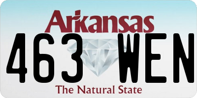 AR license plate 463WEN