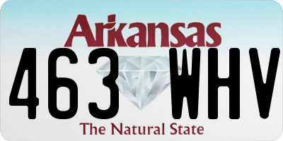 AR license plate 463WHV