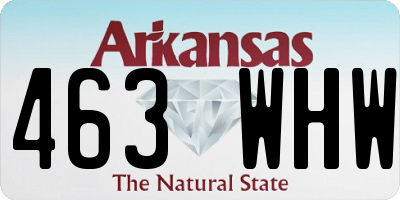 AR license plate 463WHW