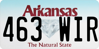 AR license plate 463WIR