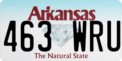 AR license plate 463WRU