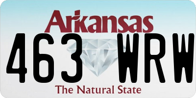 AR license plate 463WRW
