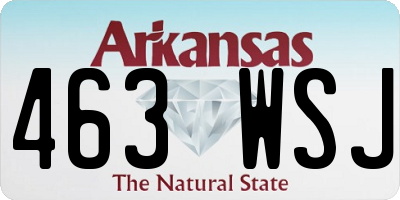 AR license plate 463WSJ