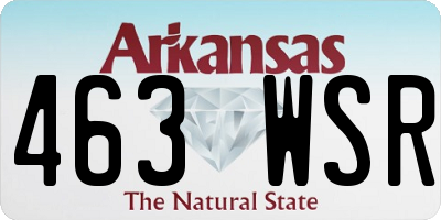 AR license plate 463WSR