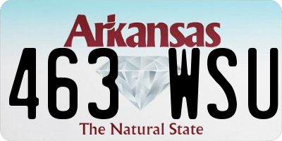 AR license plate 463WSU